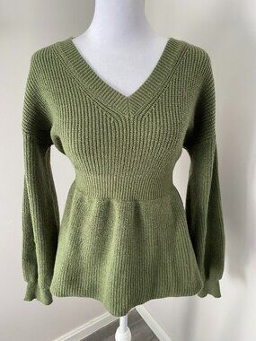 V-Neck Peplum Sweater